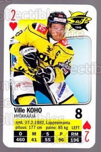 2011-12 Finnish SM LIIGA Playing Card #2 Ville Koho