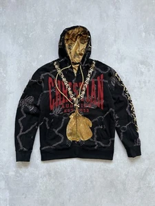 Sudadera con Capucha Christian Audigier Vintage Cremallera Dorada Cadenas Pantera Boxeo Y2K - Imagen 1 de 15