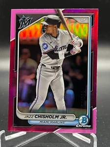 2024 Bowman Chrome JAZZ CHISHOLM JR. FUCHSIA REFRACTOR /299 #96 - Picture 1 of 2