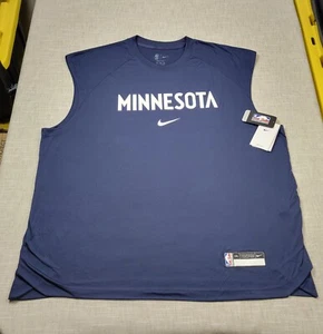 NIKE Minnesota Timberwolves Shooting Shirt 2XL Blue White NBA Team Issue Dri Fit - Picture 1 of 12