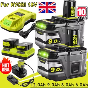 8~12AH 18V Battery For Ryobi One+ Plus P108 Li-ion RB18L50 RB18L40 P104 /Charger - Picture 1 of 56