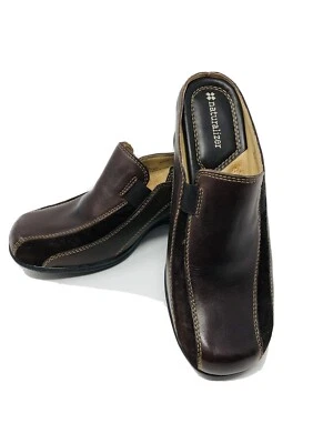 Naturalizer Woah Mujer Cuero Marrón Gamuza Sin Cordones Zapato Mula 6 Academia Oficina Foto 1 de 4