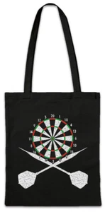 Darts Board And Crossed Darts Stofftasche Einkaufstasche Sports Dart Arrows - Picture 1 of 1