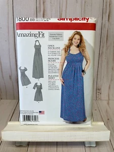 Maxi Vestido Simplicity 1800 Ajuste Tamaño Increíble Vestido Soltero Halter Patrón de Costura NUEVO - Imagen 1 de 4