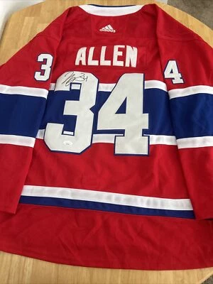 Camiseta deportiva autografiada de Jake Allen de los canadienses de Montreal certificada por la JSA Foto 1 de 4