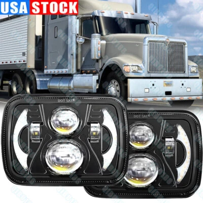 Faros LED 2x para International Harvester 9900 9200 9400i 4700 4800 7x6 pulgadas Foto 1 de 4