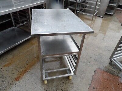 Mobile Stainless Steel Bakery Table 18  X 30  Tray Capacity £180 + Vat • 216£