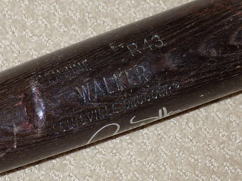 Larry Walker H&B Game Used Signed Rookie Bat Expos HOF PSA GU 8 Cover