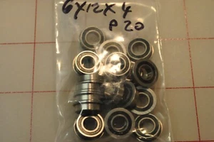 Flanschkugellager 6 x 12 x 4 mm Doppeldichtungen Chromstahl Lager 20 Stück - Bild 1 von 2