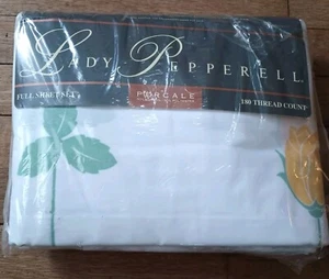 Vintage Lady Pepperell Perkal Full Sheet Set Yellow Rose NOS 1998 - Bild 1 von 6