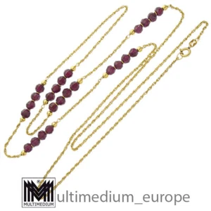 Collar granate oro amarillo 333 cordón collar 8ct oro granate collar 8k 9,97g - Imagen 1 de 3