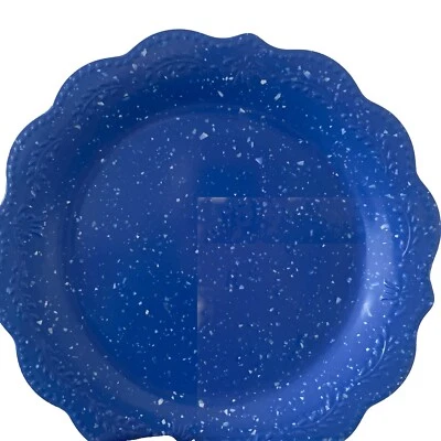 Plato de cena The Pioneer Woman Juliette 10,7 pulgadas azul cobalto moteado melamina Foto 1 de 4