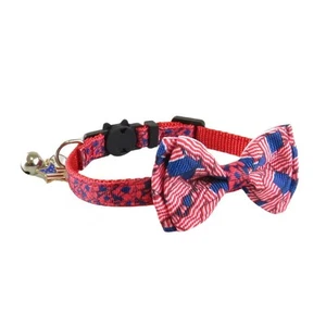 Hundehalsband Haustier Katze Welpe Nylonhalsband mit Glockenhals verstellbar Flagge 3 - Bild 1 von 8