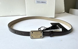 Dolce&Gabbana leather belt logo buckle size L 75 cm - Picture 1 of 12