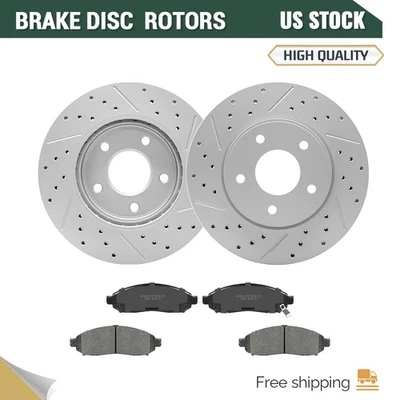 Rotores de disco perforados delanteros y almohadillas de cerámica para Nissan NV200 2013-2020 2021 Foto 1 de 4