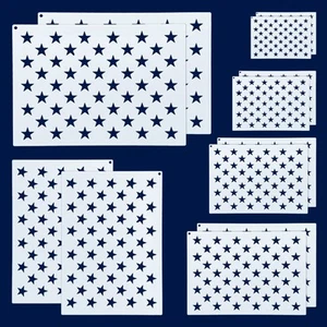 12 Stück Amerikanische Flagge 50 Sterne Schablone Vorlagen, 6 Größen Amerikanische Flagge Temp... - Bild 1 von 7