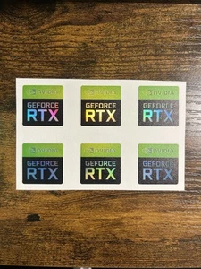 6x Nvidia GeForce RTX Holographic Desktop / Laptop étiquette autocollant (NEUF) - Photo 1/2