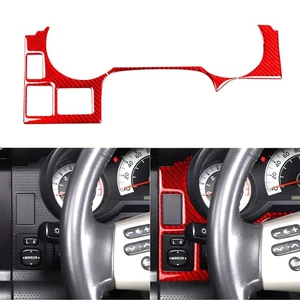 Red Carbon Fiber Steering Wheel Side Panel Cover For Toyota FJ Cruiser 2007-2021 - Foto 1 di 15