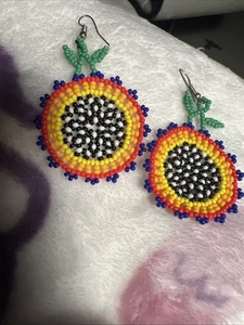 INDISCHE BLUMEN OHRRINGE/HÄNGENDE TROPFEN STIL - Bild 1 von 6