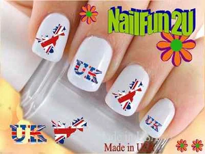 Nail Art 529 COUNTRIES "UK British Flag" WaterSlide Nail Decals Transfers - Picture 1 of 2
