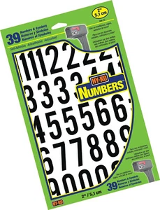 Hy-Ko Products MM-7N Self Adhesive Vinyl Numbers 2" High Black & White 39 numb - Picture 1 of 5