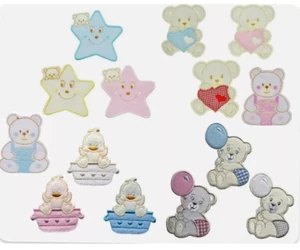Baby Bear Star Balloon Heart Chicken Basket Iron-On Motif Patch - Picture 1 of 15