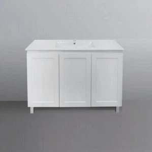 Alison | 1200mm Matte White Hampton Freestanding Vanity On Legs - Picture 1 of 7