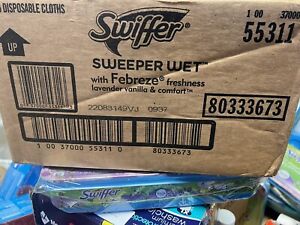 3 Three) Boxes SWIFFER Wet Mopping Cloths Febreze Freshness Lavender,total 36 cl