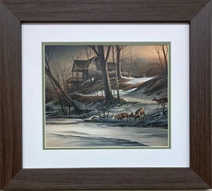 Terry Redlin ""Changing Seasons - Winter"" MASSGESCHNEIDERTER GERAHMTER ländlicher amerikanischer Kunstdruck - Bild 1 von 3