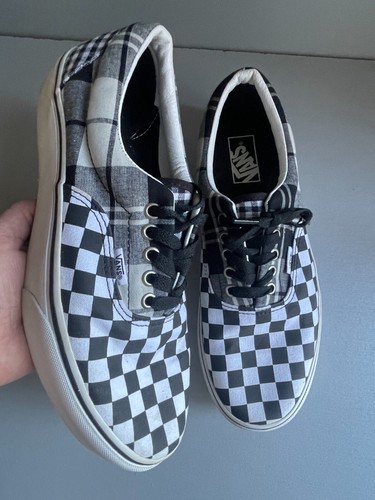 scarpe da ginnastica unisex Vans ERa platform plaid checkboard nero bianco uk 8 eur 42
