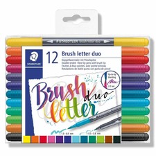 STAEDTLER Double Ended Lettering Pens PACK OF 12! Assorted Colours