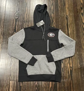 Nike Georgia Bulldogs Color Block Fleece Hoodie Men’s Medium Black Cotton NEW - Picture 1 of 5