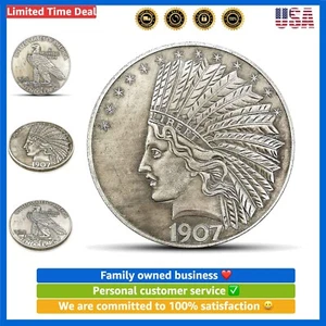 Antike Indian Head Zehn Dollar Münze von 1907 unzirkuliert - perfekt für Sammler - Bild 1 von 8