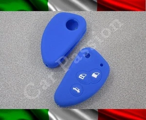 Coquille Clé Cover Alfa Romeo Silicone 147 Gt 156 Bleu Clé Shell Caoutchouc Logo - Picture 1 of 1