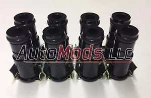 Set of 8 1.0" Tall Fuel Injector Top Hat Extender Black 14mm 14 camaro mustang - Picture 1 of 1