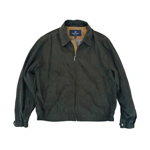 Newport Harbor Tailored Olive Green Bomber Jacket Full Zip Coat Mens L Classic - Picture 1 of 18