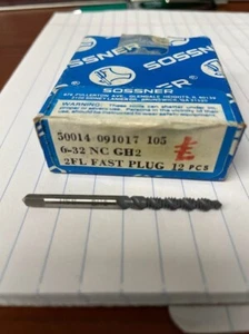 6-32 NC GH2 SOSSNER 2 FL FAST PLUG TAP 50014 091017 105 - Picture 1 of 1