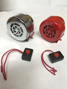 Electrical Siren Horn Wire-up w/Momentary Button Chrome Or Red E-Bike Scooter - Picture 1 of 5
