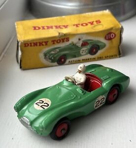 Dinky 110 Aston Martin DB3S Competition Finish Mid Green, Red Hubs, Original Box