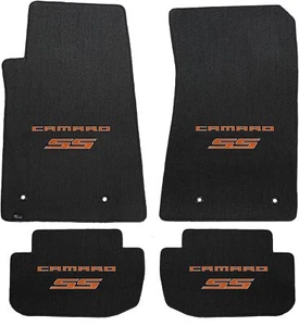 Orange Logo Lloyd Mats Classic Loop Ebony 4PC Floor Mats for Camaro SS 2010-15 - Picture 1 of 7