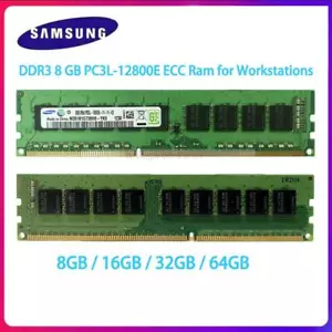 Samsung 8 GB/16 GB/32 GB/64 GB PC3L-12800E ECC unbuffered UDIMM 1600 MHz 1,35 V per HP - Foto 1 di 10