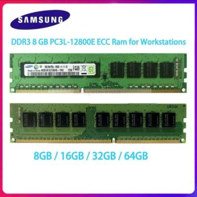 Samsung 8GB/16GB/32GB/64GB PC3L-12800E ECC Unbuffered UDIMM 1600MHz 1.35V für HP - Bild 1 von 4