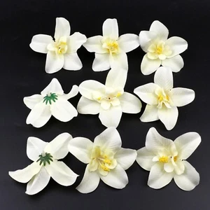 Cabeza de flor de orquídea de seda artificial 10/100p 8 cm a granel boda fiesta decoración del hogar - Imagen 1 de 29