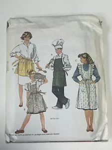 Vintage Apron Chef Hat Pot Holder M9383 Uncut Sewing Pattern Mens Womens Kids - Picture 1 of 2