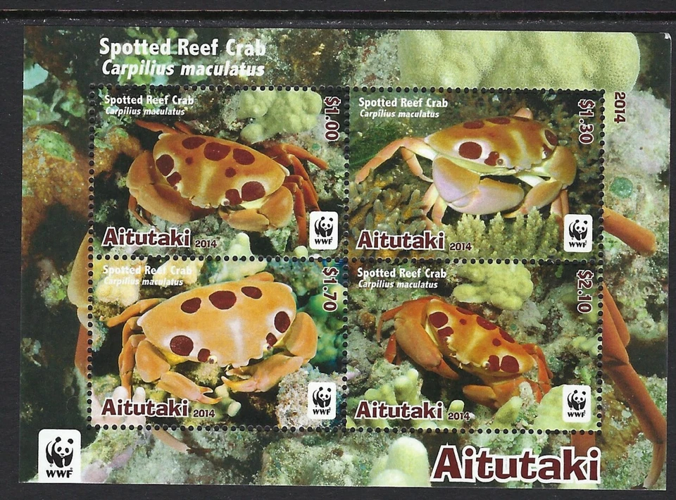 Aitutaki - MNH Souvenir Sheet - WWF Spotted Reef Crabs......04S...........# 925 - Image 1 of 1