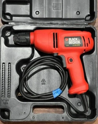 Black & Decker DR220 Corded Drill 3/8" 120V 5 AMP Keyless Chuck with Case - Image 1 of 4
