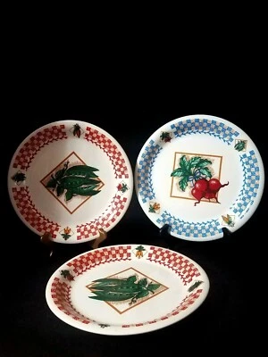 *NEW Tabletops Unlimited FRESH GARDEN (3) 10.5" Dinner Plates - Image 1 of 2