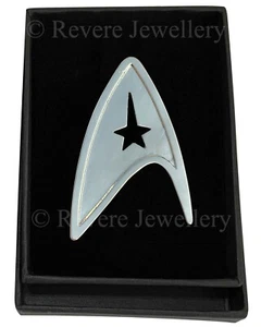 Star Trek Brooch Badge Pin Communicator Starfleet Command Silver Gift Box - Picture 1 of 2