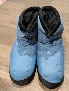 Vintage REI Thermo Puffy Hausschuhe Größe M Blau Outdoor Camping  - Bild 1 von 2