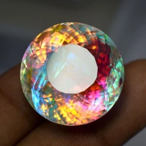 500 Ct Natural Mystic Topaz Rainbow Color ROUND Cut Certified Gemstone - Picture 1 of 7